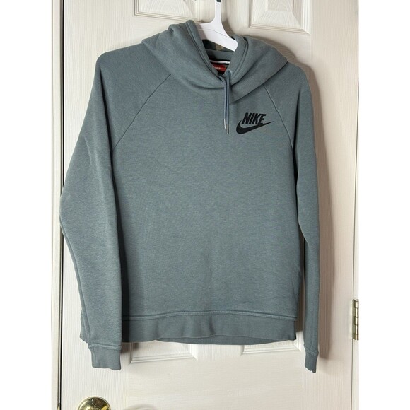 Women’s Size SMALL- Nike Rally Funnel Neck Pullover Hoodie Green - Picture 1 of 7